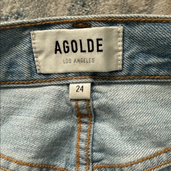 Agolde Light Blue Straight Leg Jeans - Picture 6 of 10